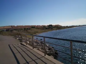 On the way to the beach, bridge over the lagoon