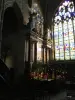 Stained glass window of the collegiate church Saint-Aubain