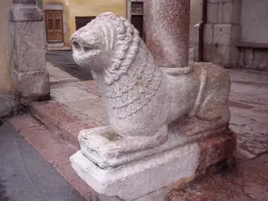 A lion in front of the church