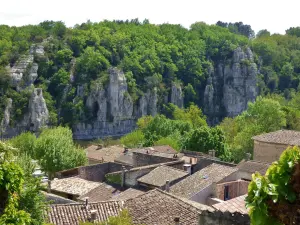 De daken van het dorp