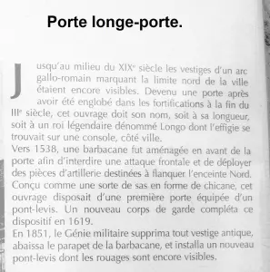 Explications sur la porte Longe-Porte (© Jean Espirat)