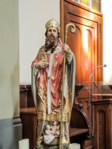 Statue de saint Nicolas, dans l'église (© J.E)