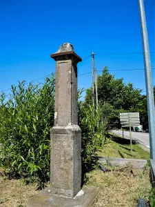 Socle et colonne de l'ancienne croix du col du Bonhomme (© J.E)