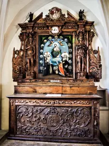 Altar y retablo de la Virgen, que data de 1630 - Saint-Léger Iglesia (© J.E.)