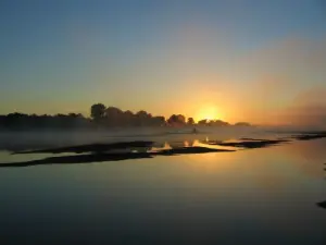 Sonnenaufgang Sonnenuntergang an der Loire