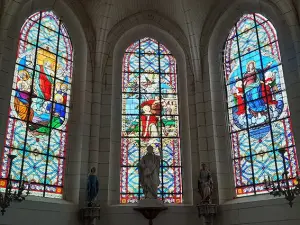 Stained glass windows in the church