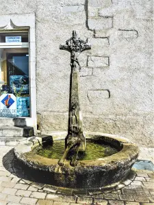 Fontaine, devant l'ancienne abbaye (© J.E)