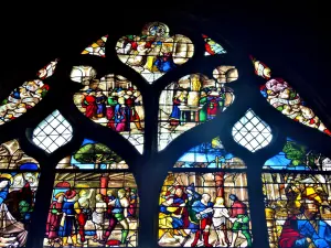 Detalhe do vitral de São Barbo, na catedral (© J.E)