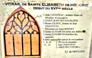 Information on the stained glass window of St. Elizabeth of Hungary (© J.E)