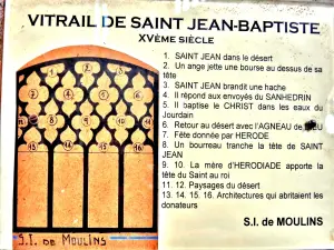 Information on the Saint-Jean-Baptiste stained glass window (© J.E)