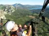 Vlucht over Moustiers-Sainte-Marie in een tandem-paragliding-tandem