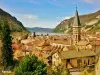 Igreja da Abadia, Cidade e Lago Nantua (© J.E)