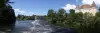 ダムとモーリアック城の景色