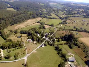 Ouilly-du-Houley the church from a plane