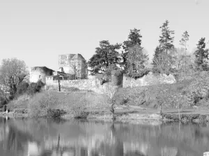 Orilla del lago y el castillo