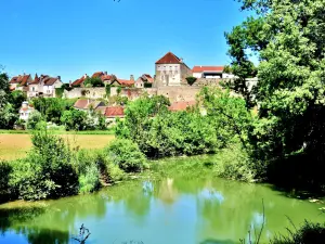 Pesmes, visto dalla riva del Ognon (© J.E)