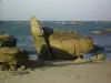 Plounéour-Brignogan-plages - Le rocher du Chameau et, plus loin, le rocher de l'Éléphant