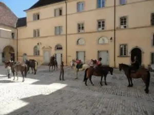 Paardrijden in de prachtige binnenplaats van Ursulines