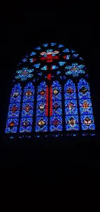 Stained glass windows of the basilica of Pontmain