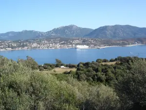 Vista del golfo y el pueblo Propriano