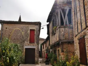 Ruelle du village et maisons à colombages