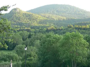 Vista del camping en la montaña