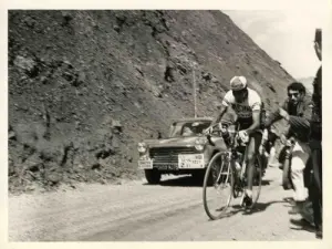 Passage der Tour de France im Jahr 1962 auf dem Col de la Bonnette