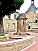 Saint-Fargeau - Fontaine devant l'entrée du château (© J.E)