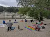 Yoga na praia com a associação Prana