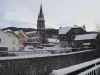 Centre de Saint-Maurice-sur-Moselle en hiver