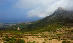 Cima di Sant'Angelo : chemin pour son sommet, à emprunter si pas de troupeaux de chèvres et leurs chiens de bergers