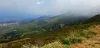 Sur la piste entre Sant'Antonino et Cima di Sant'Angelo : vue sur le couvent de Corbara