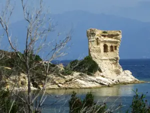 Sulla strada per la spiaggia di Lotto, la torre Mortella