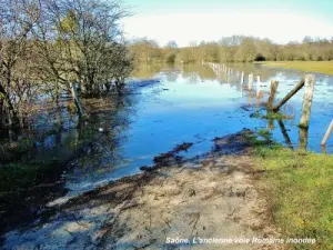 L'ancienne voie romaine, inondée (© Jean Espirat)