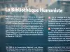 Information on the humanist library (© JE)