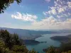 Der See von Annecy, vom Forclaz-Pass aus gesehen