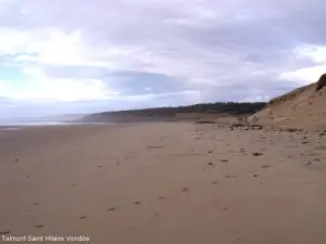 Playa de Veillon bajo una niebla invernal