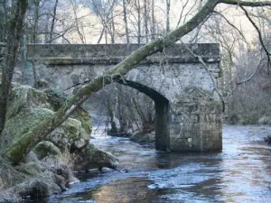 Le vieux pont en partie détruit par les résistants en 1944