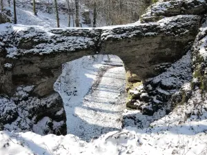 Pont Sarrazin, vu côté amont, en fin d'hiver (© J.E)