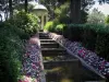 Вилла Эфрусси де Ротшильд - Французский сад: храм любви и водяная лестница с цветами и кустарниками