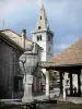 Воля - Фонтан, залы и дома поселка (столица Триева), колокольня церкви Нотр-Дам, доминирующей над всем