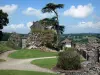 Домфронт - Замковый сад с видом на окружающий ландшафт; в Нормандско-Мэнском региональном природном парке