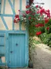 Жерберуа - Голубой дом и его вьющаяся роза (красные розы)