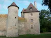 Замок Тури - Главный корпус, башни и навесные стены замка; в городе Сен-Пурсен-сюр-Бесбре, в долине Бесбре (Besbre Valley)