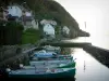 Мейерри - Порт с моторными лодками, деревенскими домами, лесом и Женевским озером