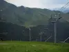 Супербаннеры - Кресельная канатная дорога (подъемник) горнолыжного курорта, пастбища, леса и горы Пиренеев