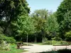 Шато-Гонтье - Сад дю Бут дю Монд с деревьями и скамейками