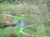 オートロワールの風景 - アリエの峡谷：アリエ川の木が並ぶ