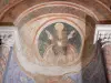 サン・シェフのフレスコ画 - 修道院の教会の内部：礼拝堂Saint-Clément：ロマネスク様式のフレスコ画