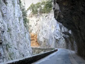 セントジョージの峡谷 - 石灰岩の崖に囲まれた峡谷の道